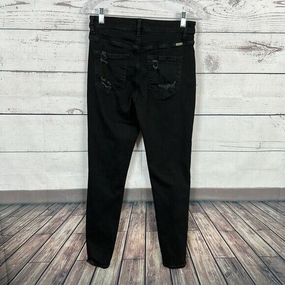 Kancan Jeans Womens 29 Black Ultra high Rise Skinny Signature Distressed Modern - Picture 6 of 12